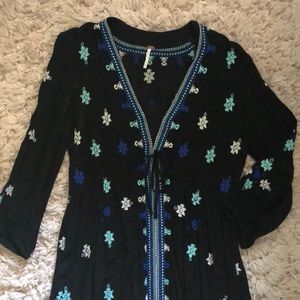 Free People black embroidered dress